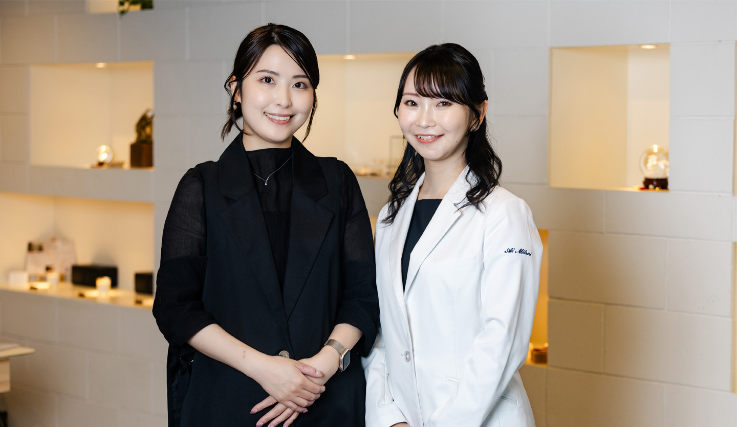 光井 愛 先生(湘南美容皮フ科)と仲 静子 さん(アトリエはるか)